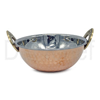 Copper and Steel Kadai 23 oz -No.3 (680ml) -Hand Hammered Style